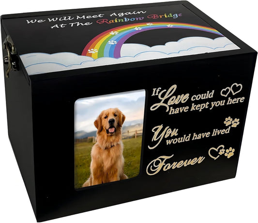 Pet Urns for Dogs or Cats Ashes,Medium Wooden Funeral Cremation Memorial Box ...